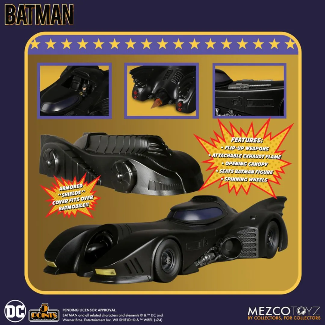 1989 Batman Batmobile 5 Points By Mezco Toys