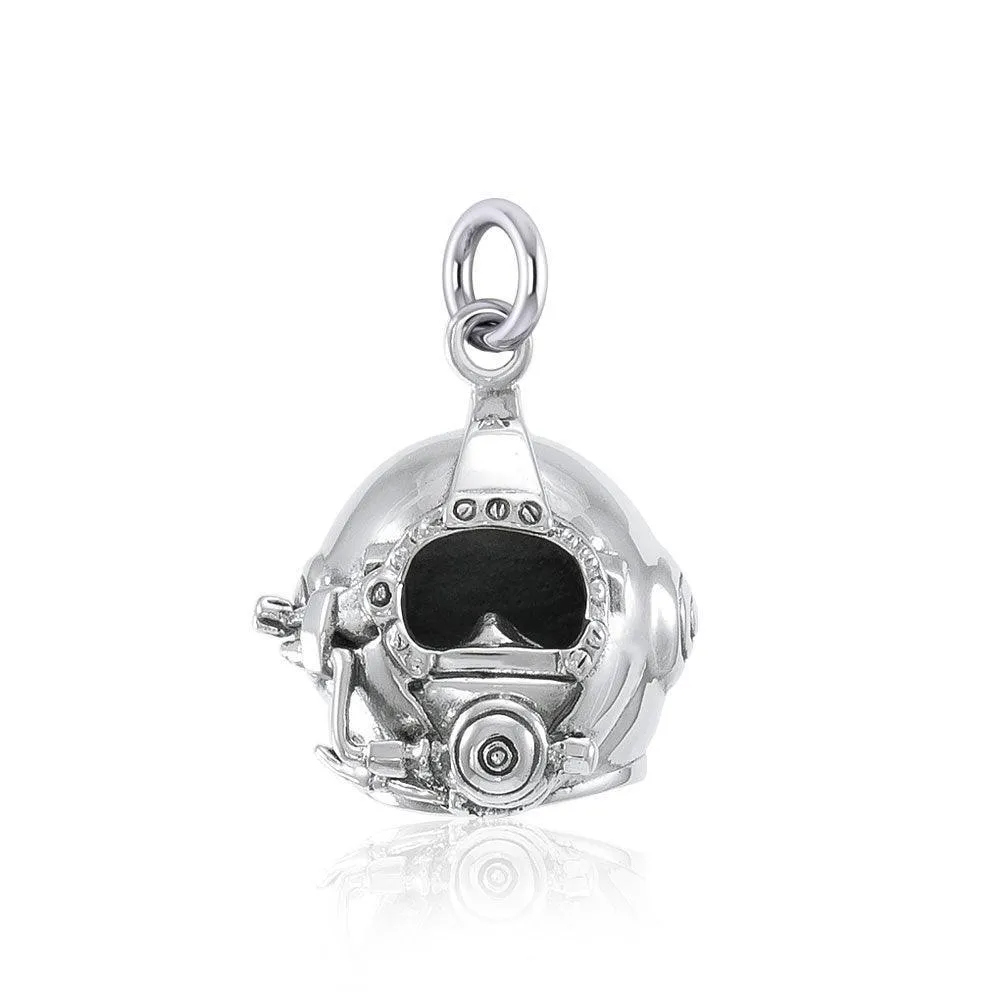 3 Dimensional Diving Helmet Sterling Silver Charm TCM695