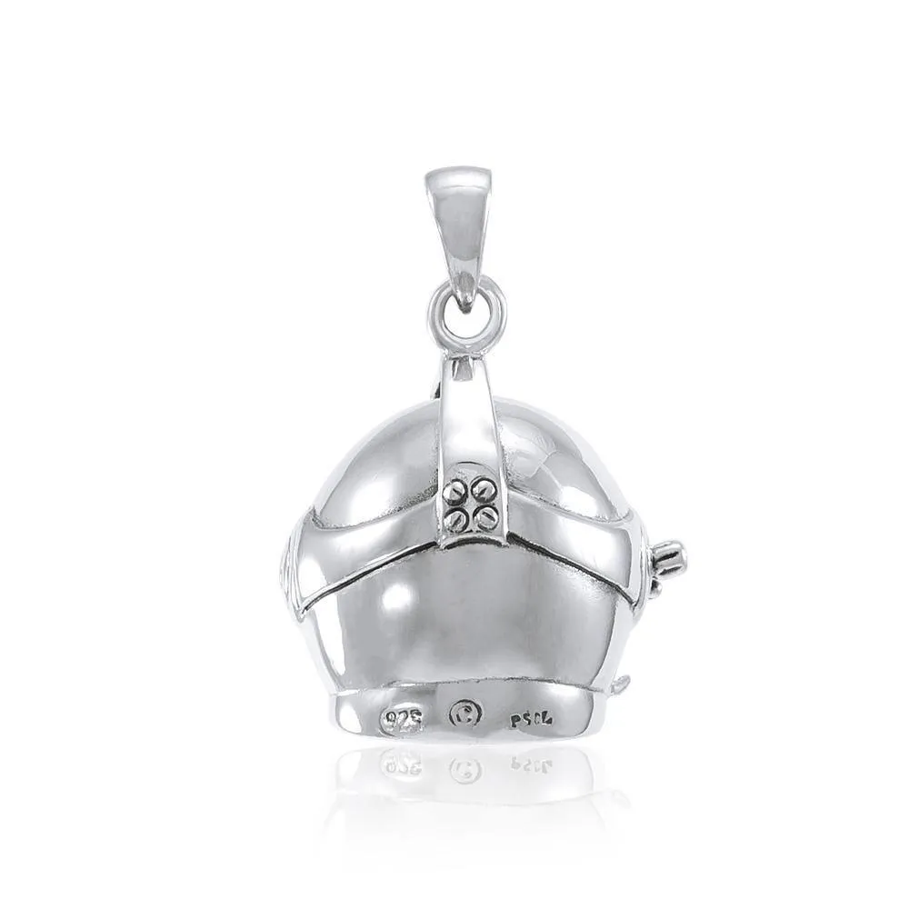 3 Dimensional Diving Helmet Sterling Silver Pendant TP1510