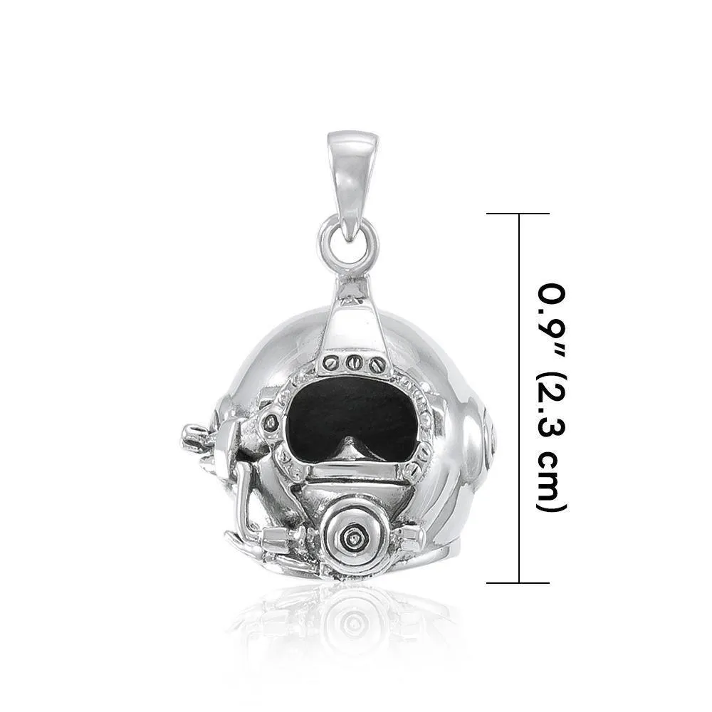 3 Dimensional Diving Helmet Sterling Silver Pendant TP1510