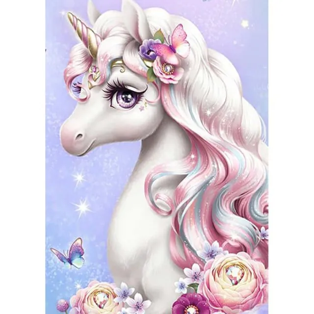 5D Cartoon Unicorn Diamond Art Kit Full Square/Round Drill Diamonds Magic Pony