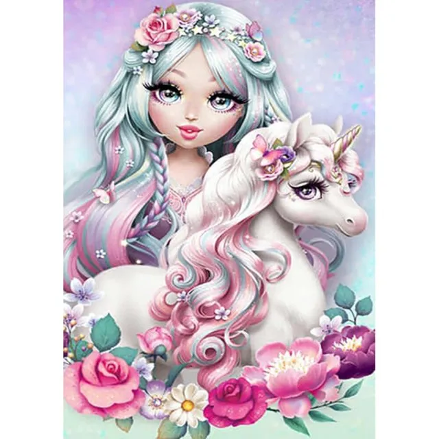 5D Cartoon Unicorn Diamond Art Kit Full Square/Round Drill Diamonds Magic Pony