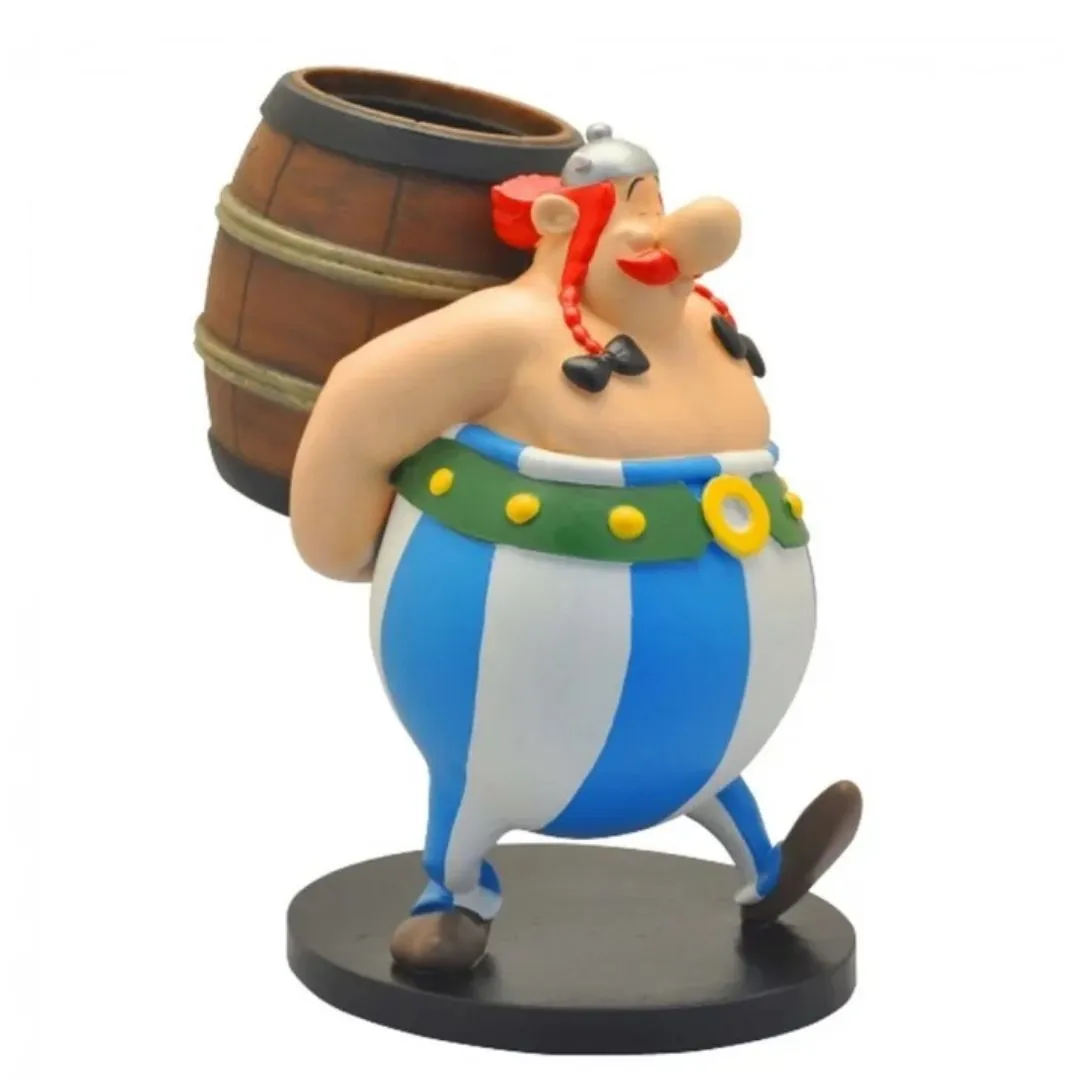 Asterix - Obelix With His Barrel Statue By Plastoy