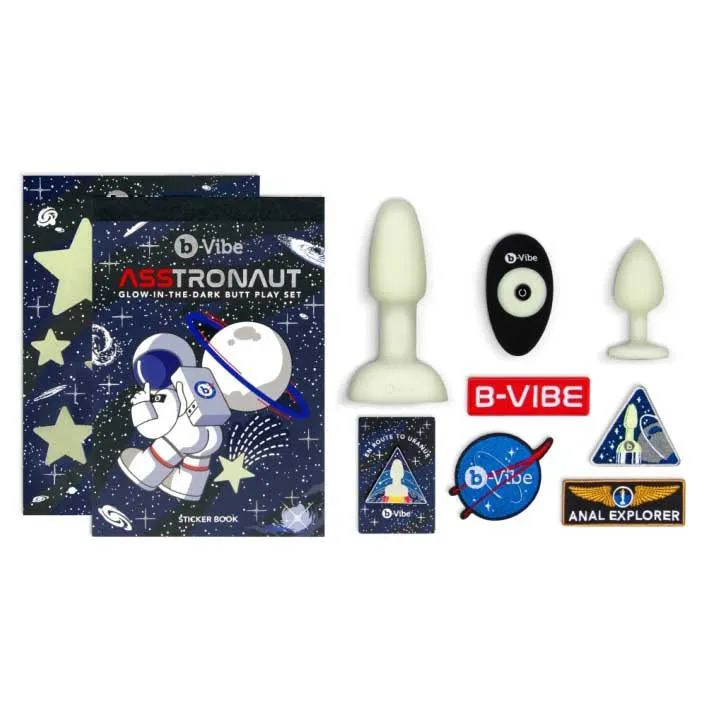 b-Vibe Asstronaut Glow-In-The-Dark Butt Play Set