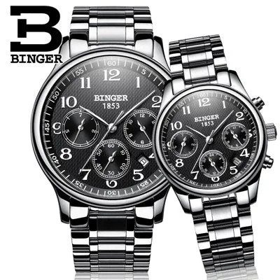 Binger Swiss Sapphire Mechanical Couple Watch BS603CS