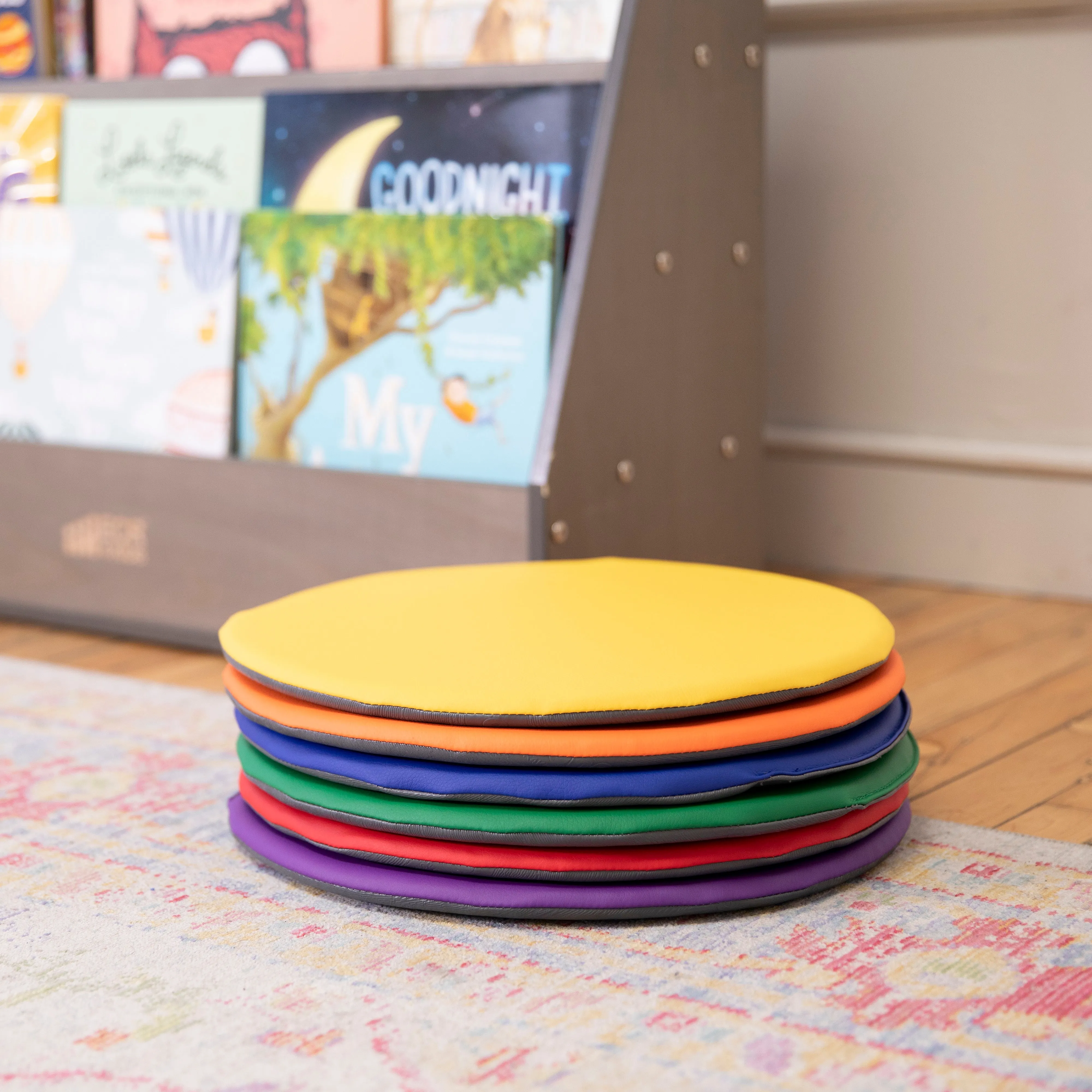 Colorful Floor Pads, Round, Flexible Seating, 6-Piece