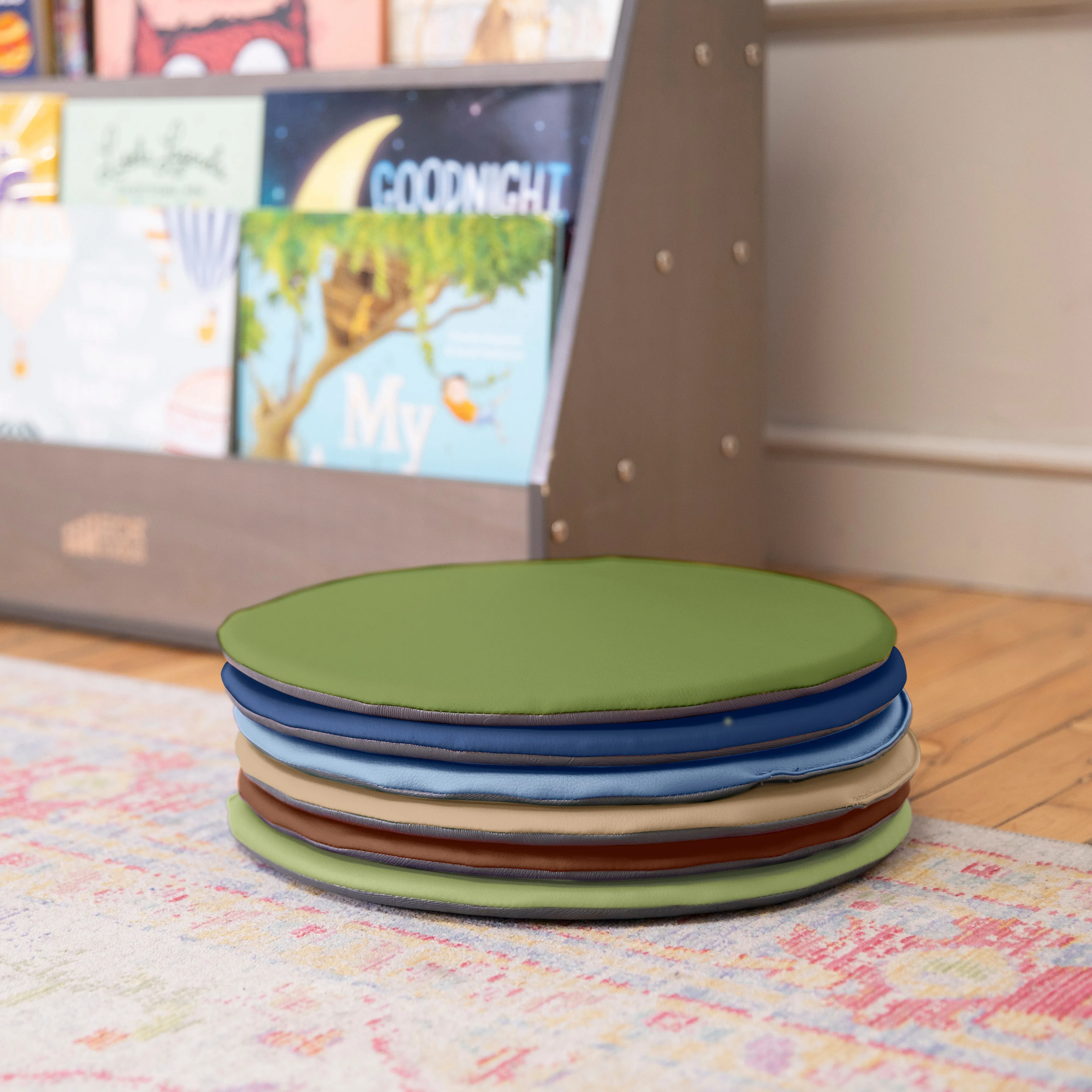 Colorful Floor Pads, Round, Flexible Seating, 6-Piece