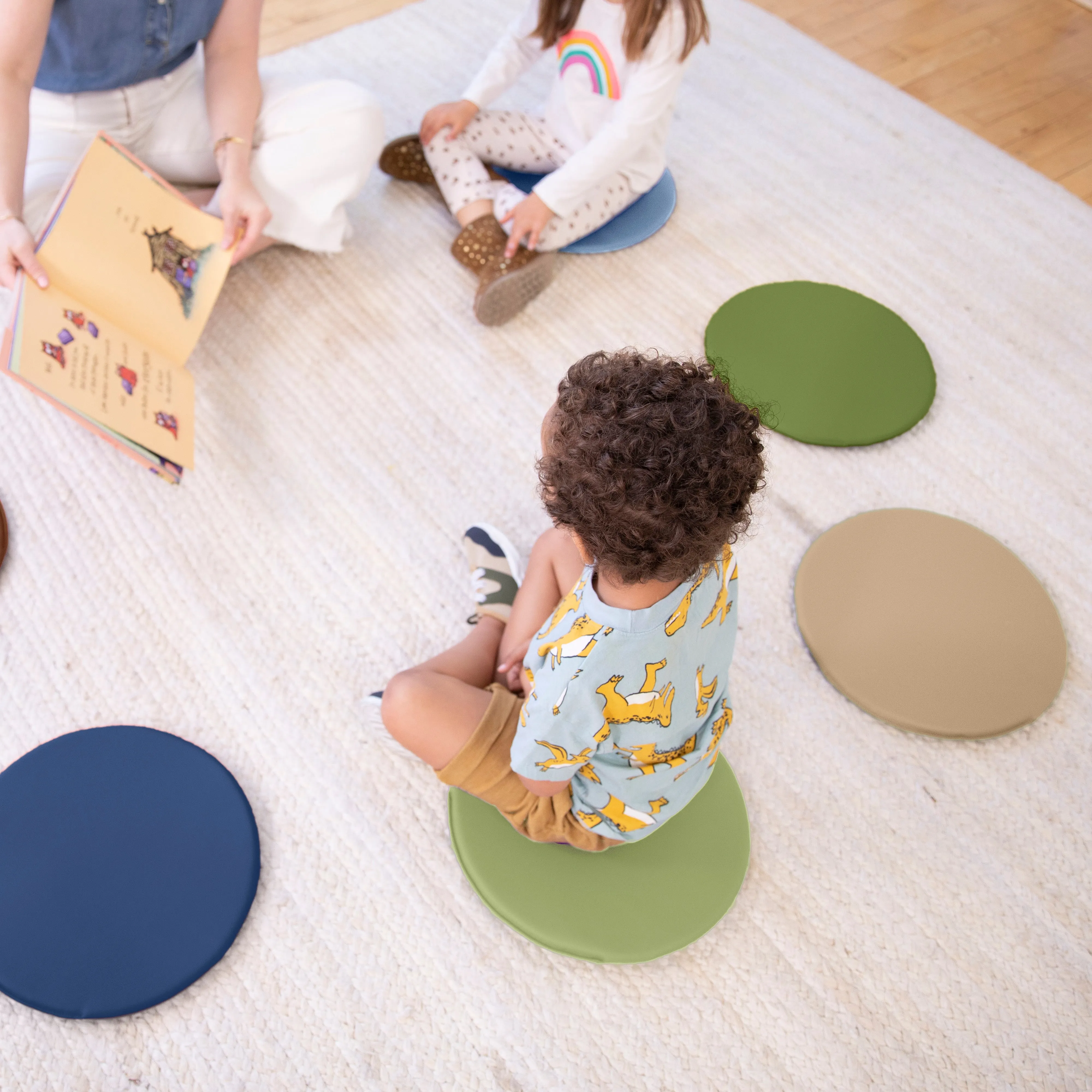 Colorful Floor Pads, Round, Flexible Seating, 6-Piece