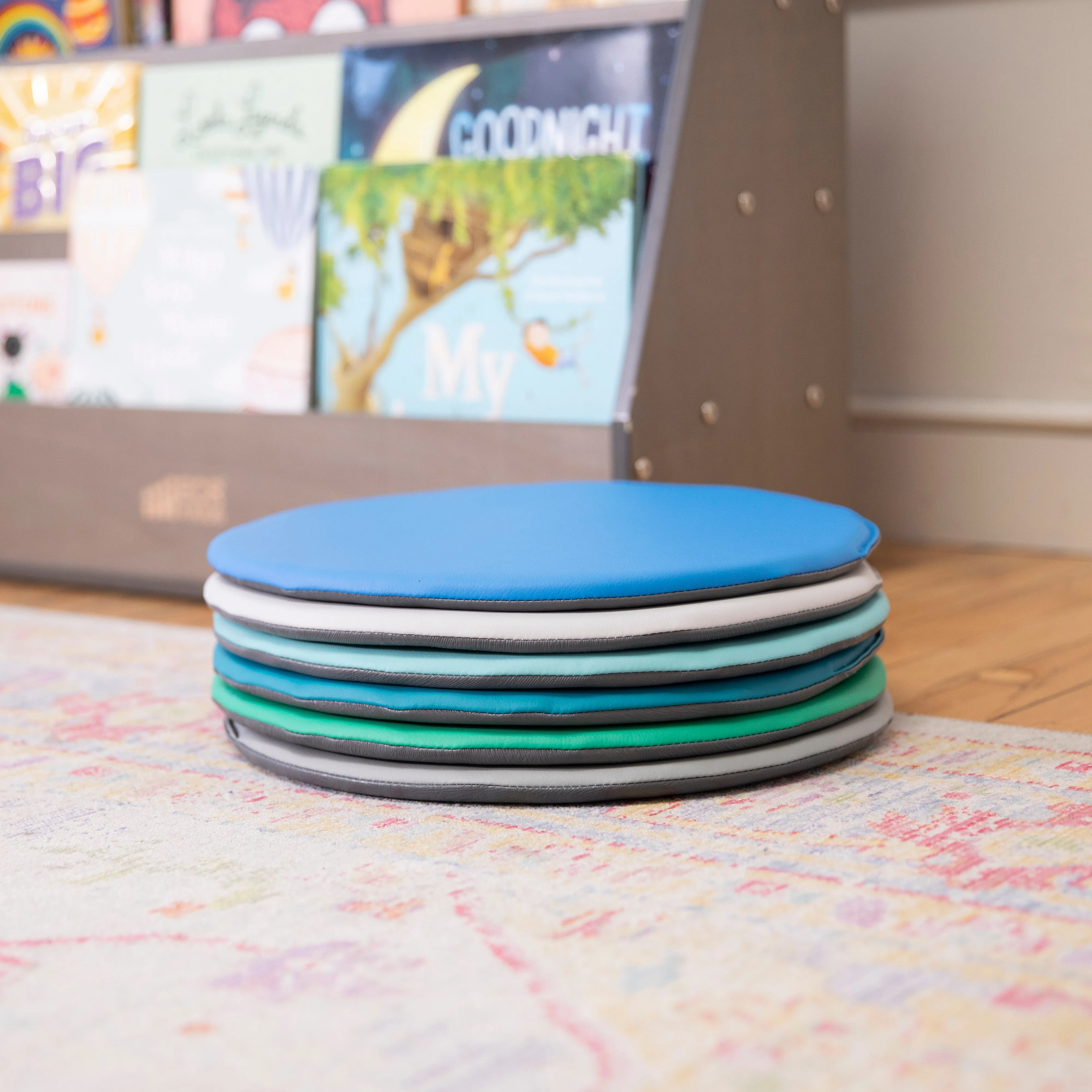 Colorful Floor Pads, Round, Flexible Seating, 6-Piece