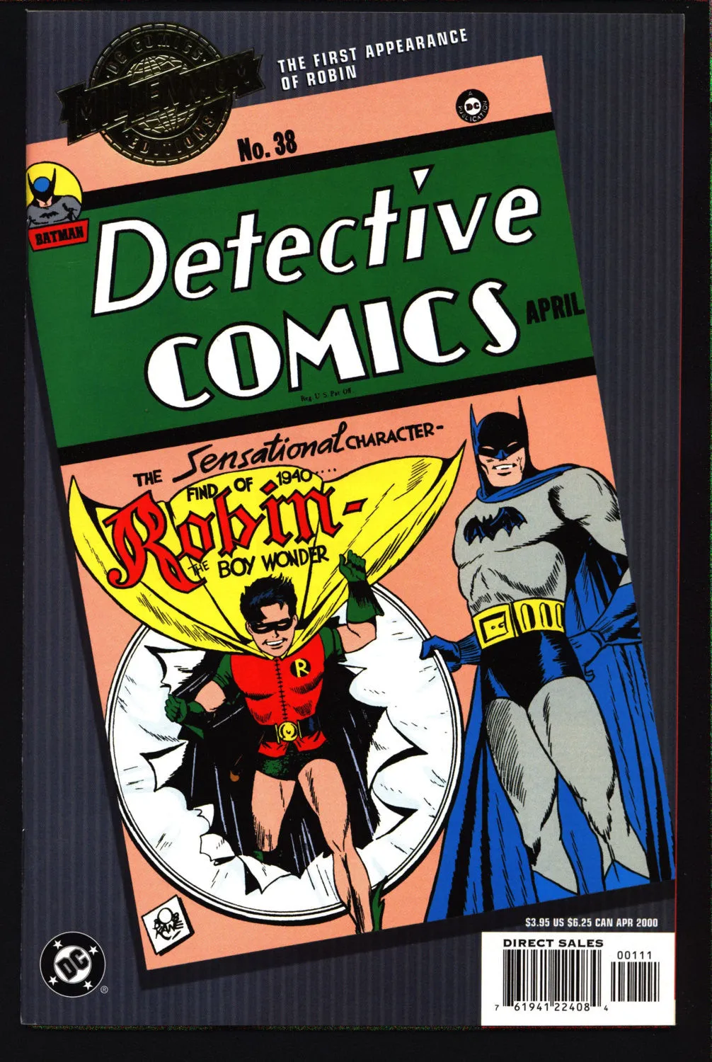 DC Comics Millennium Edition: Detectice Comics #38 1st Robin,Reprint Bob Kane,Jerry Robinson,Jerry Siegel,Bill Finger, Gotham City