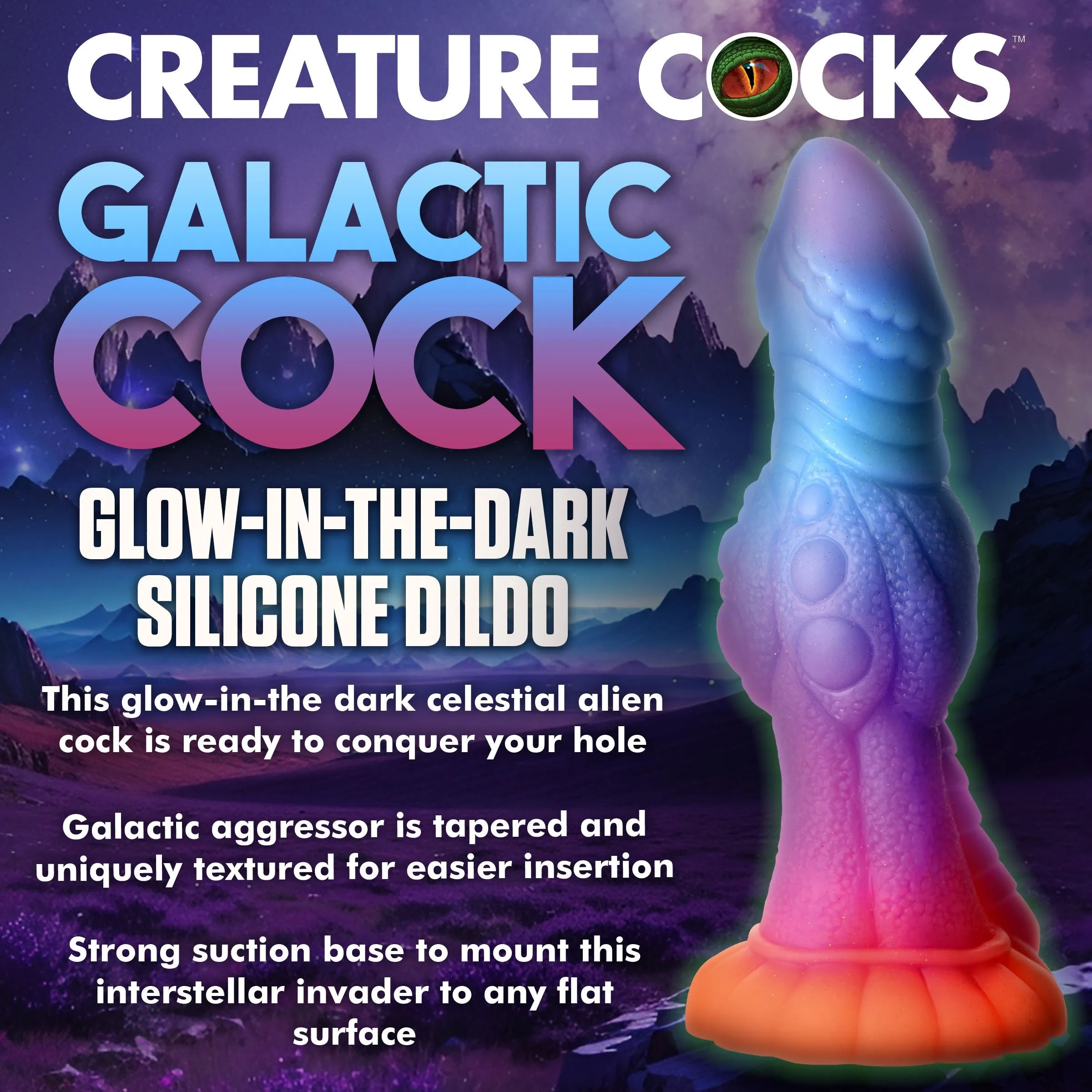 Galactic Cock Alien Creature Glow-in-the-Dark Silicone Dildo