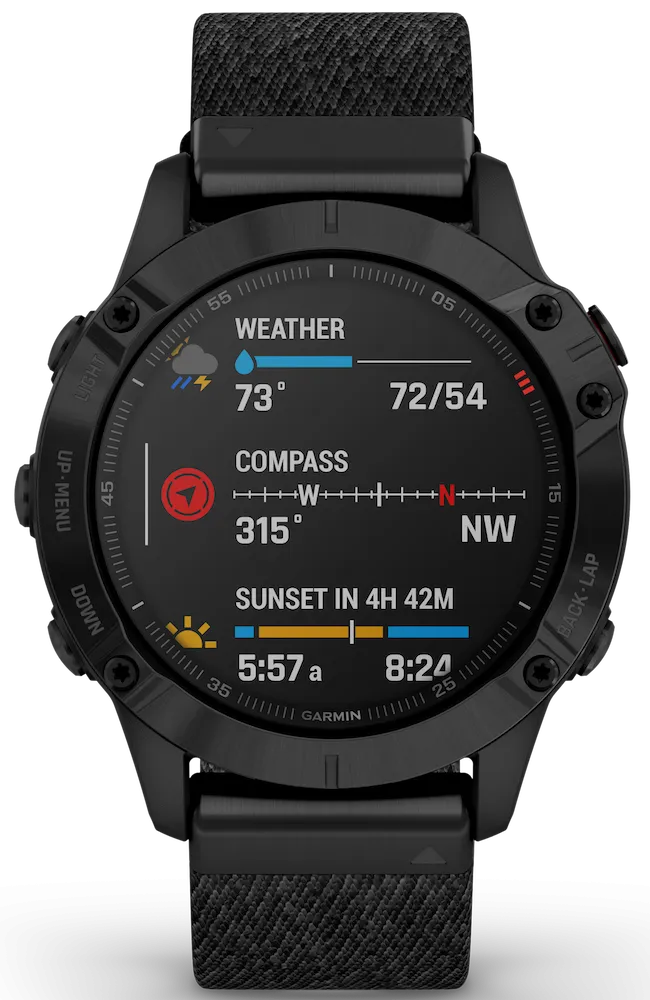 GRM Watch Fenix 6 Sapphire Black DLC Heathered Nylon Band D