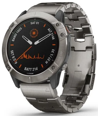 GRM Watch Fenix 6X Pro Solar Titanium With Titanium Band D