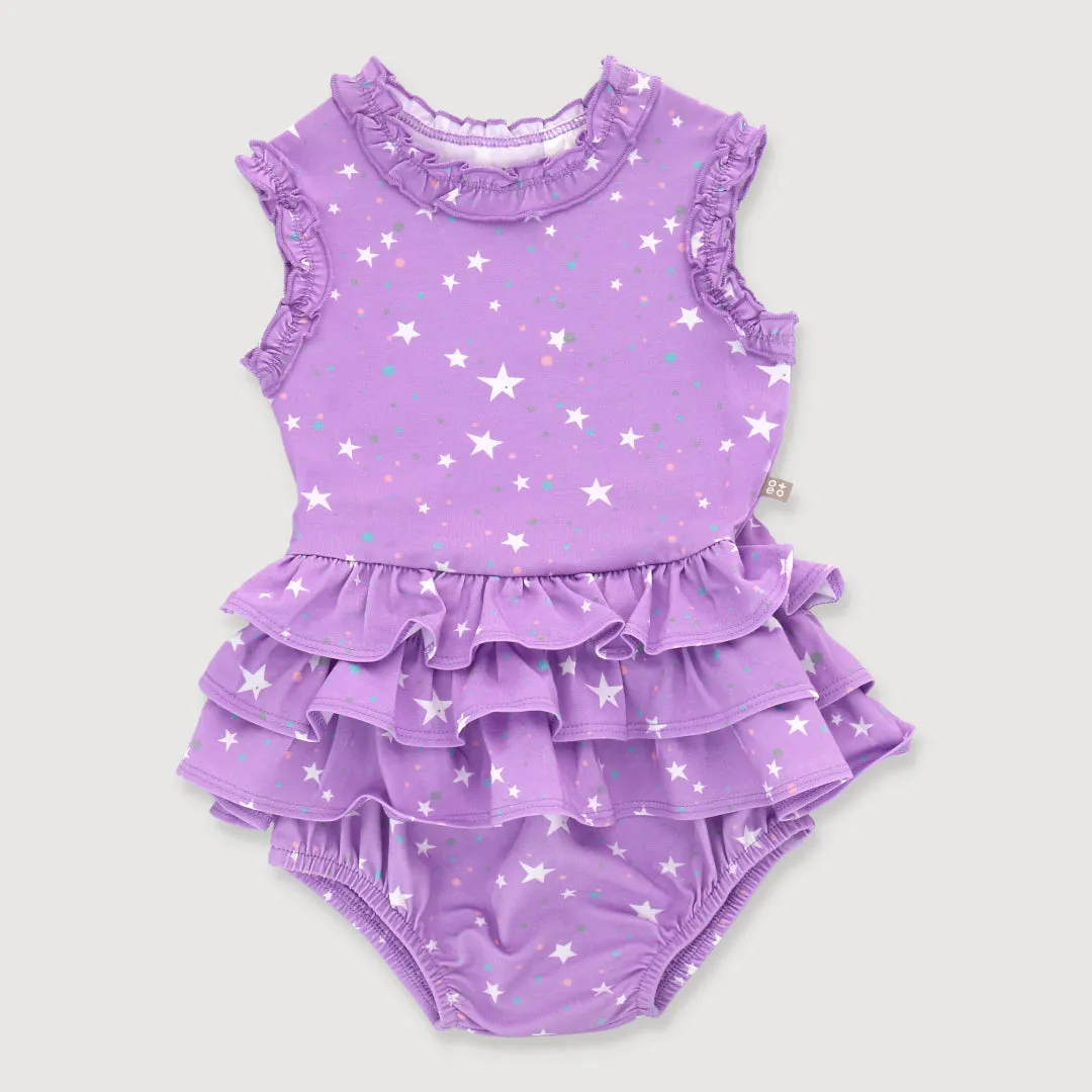 Little Explorer Baby Girl Ruffled Easyeo Dress (Star)