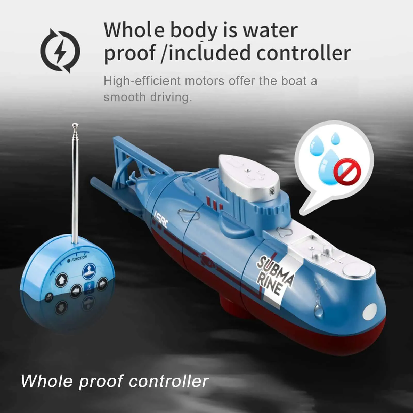 Mini Remote Control Submarine - 0.1m/s Speed, Waterproof, Diving Toy for Kids