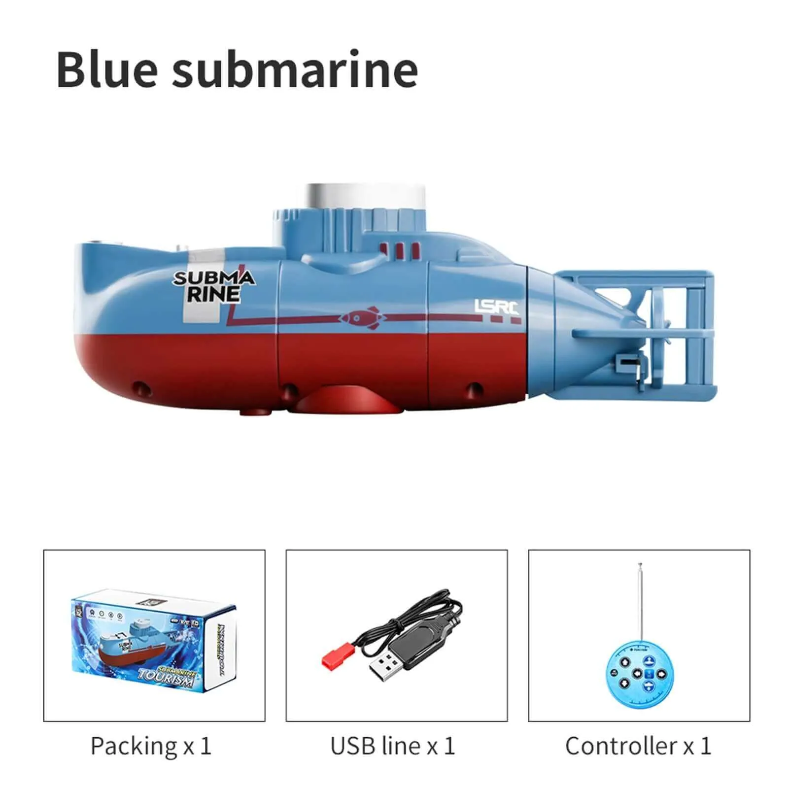 Mini Remote Control Submarine - 0.1m/s Speed, Waterproof, Diving Toy for Kids