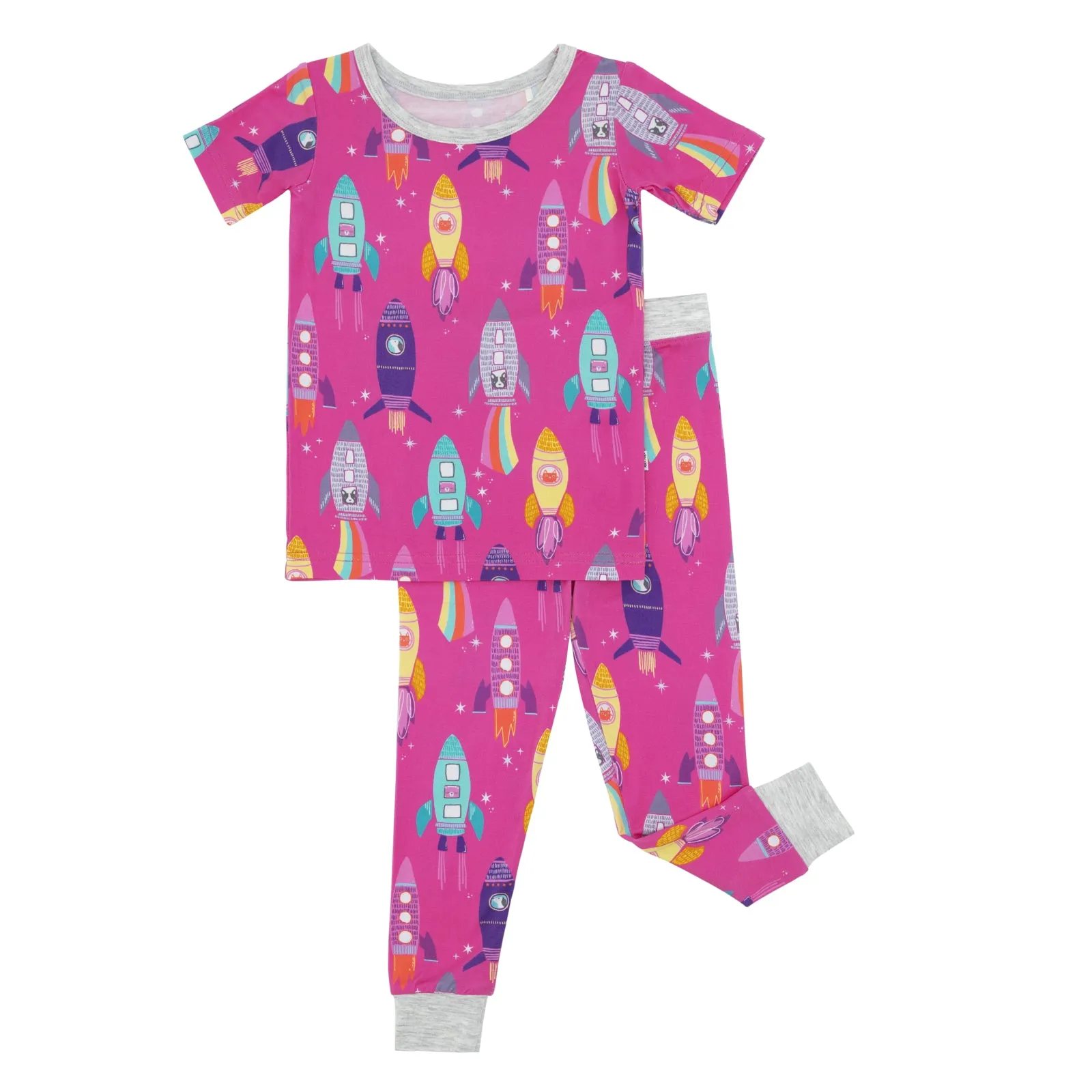 Pink Space Explorer Two-Piece Short Sleeve Pajama Set