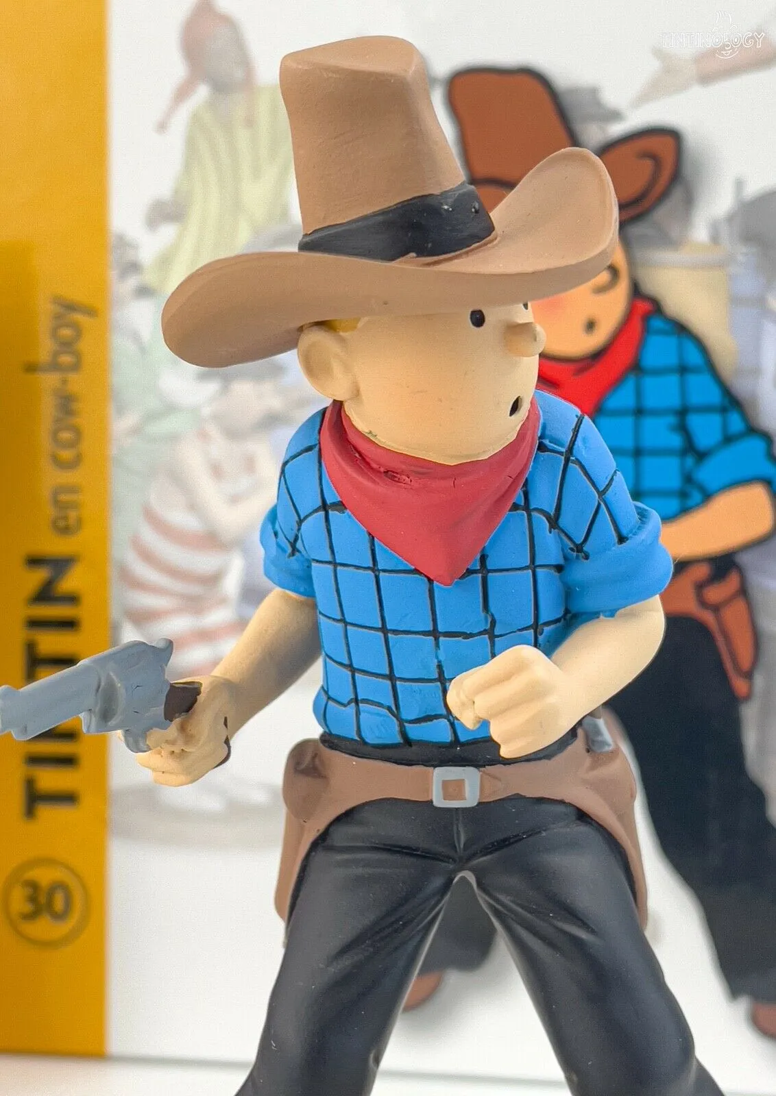 Tintin Figurines Officielle # 30 Tintin Cowboy: America Herge model Moulinsart Figure