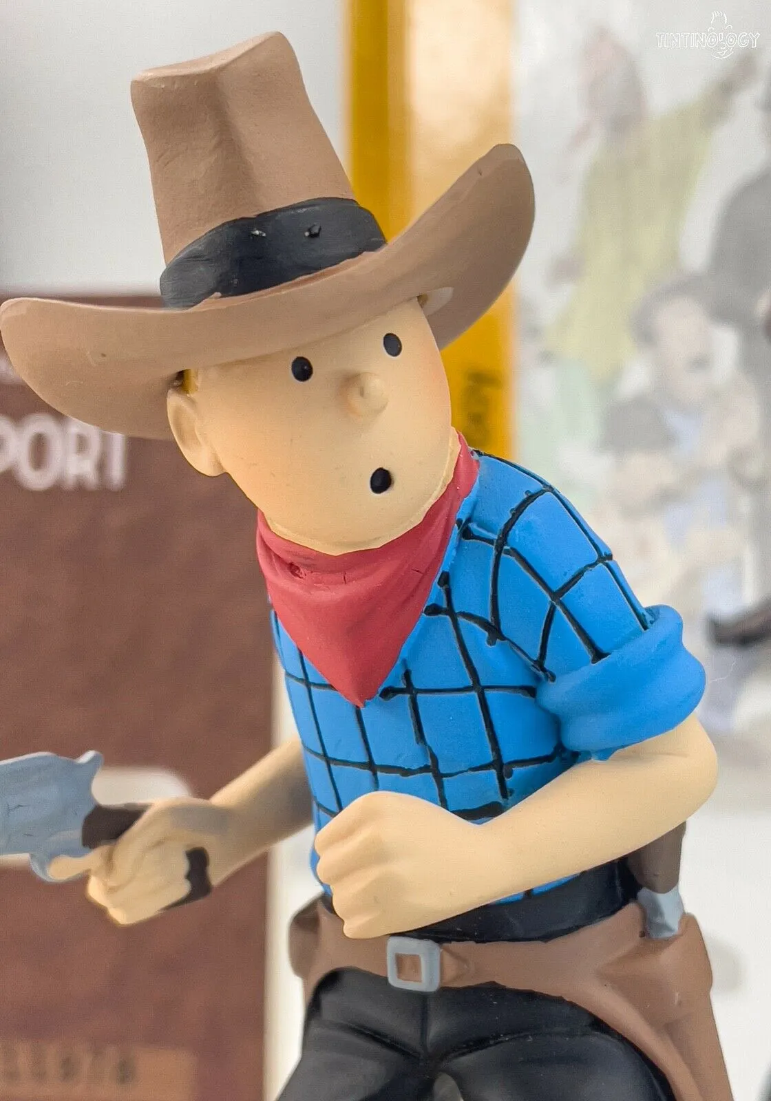 Tintin Figurines Officielle # 30 Tintin Cowboy: America Herge model Moulinsart Figure