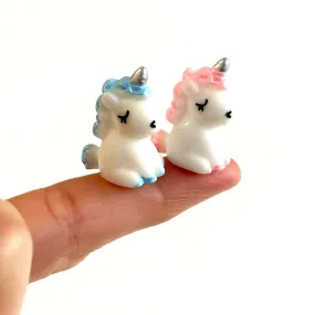 Tiny resin Unicorns Set of 2 figurines