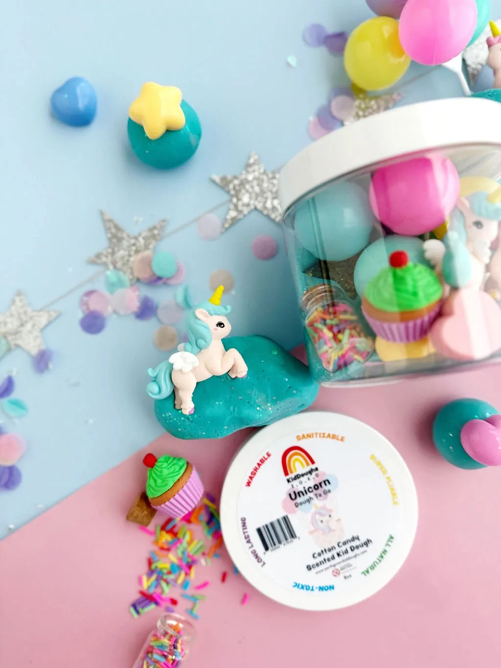 Unicorn Party (Cotton Candy) Dough-To-Go Play Kit