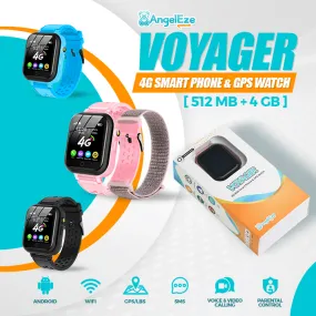 Voyager 4G LTE Android Kids Smart Watch - 512MB RAM, 4GB Storage, SMS, WiFi, GPS Tracking, Video Calling, IP67 Waterproof